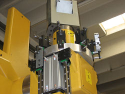 Close-up of panel cutting machine