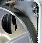 detail of portable bandsaw